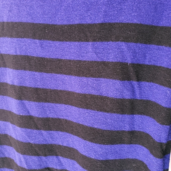 Forever 21 Blue/Black Striped Cotton Blend Shirt - Picture 3 of 5